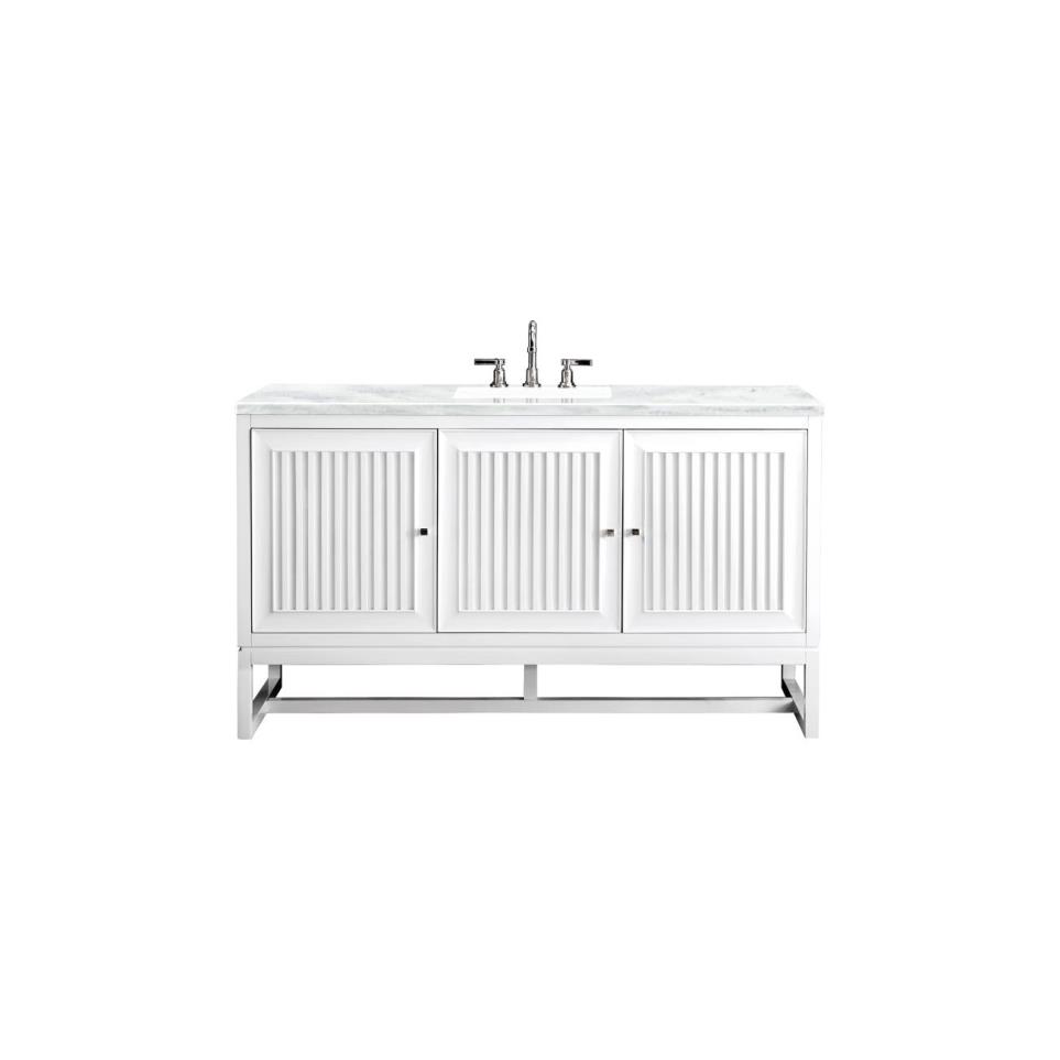 Base with Sink Top Glossy White White Vanities