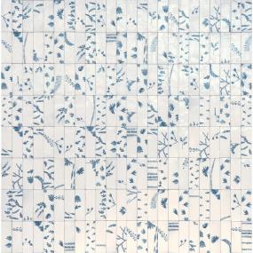 Tile Bianco Deco Leaf Glossy Blue Tile