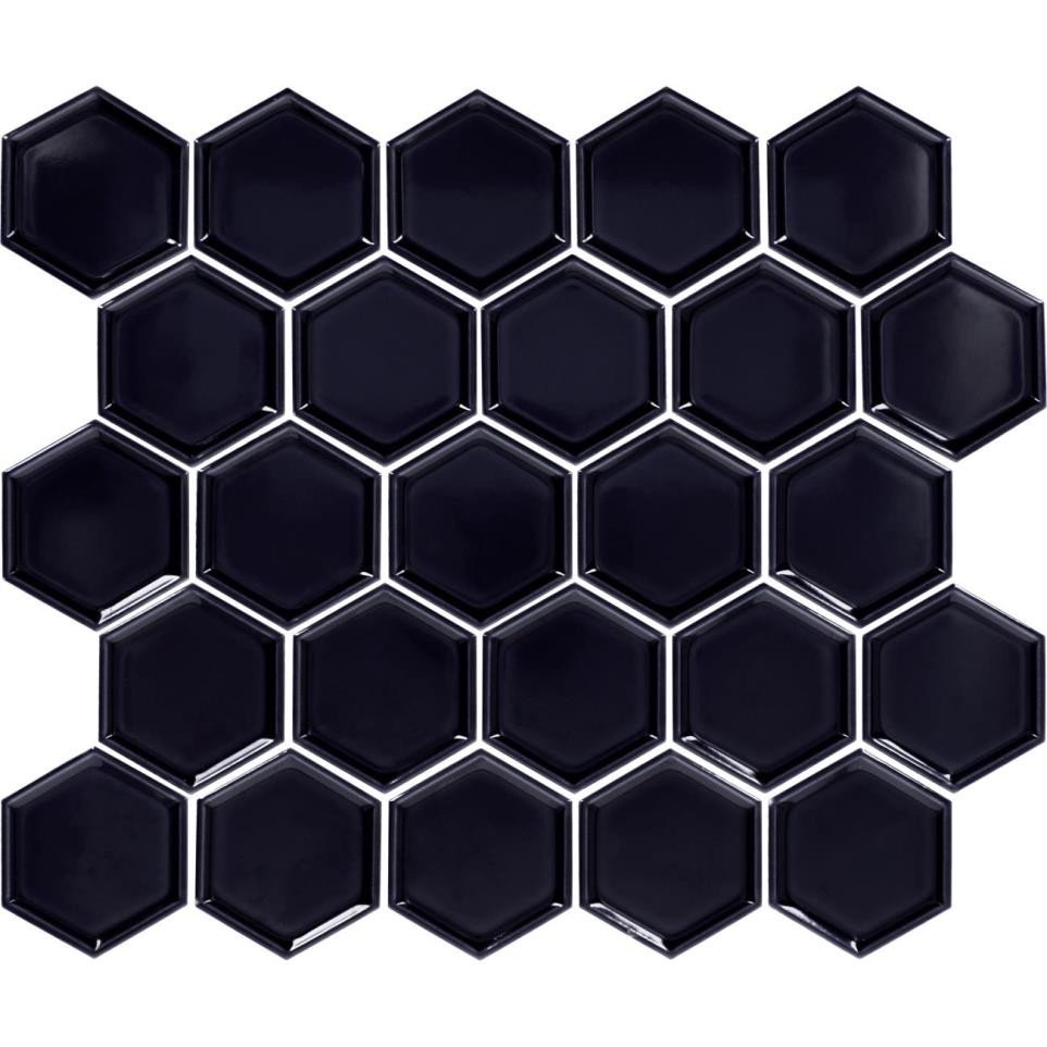 Mosaic Obsidian Glossy Black Tile