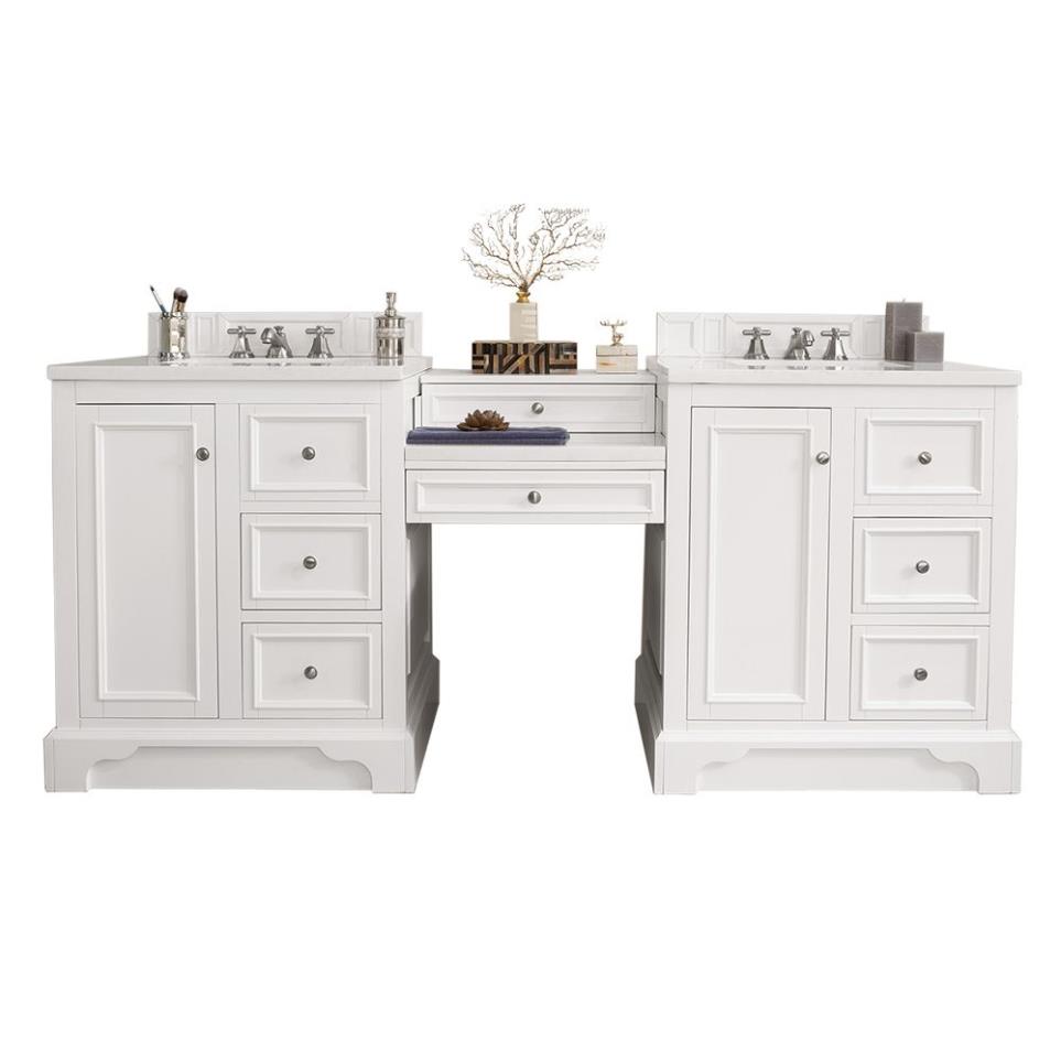 Base with Sink Top Bright White White Vanities