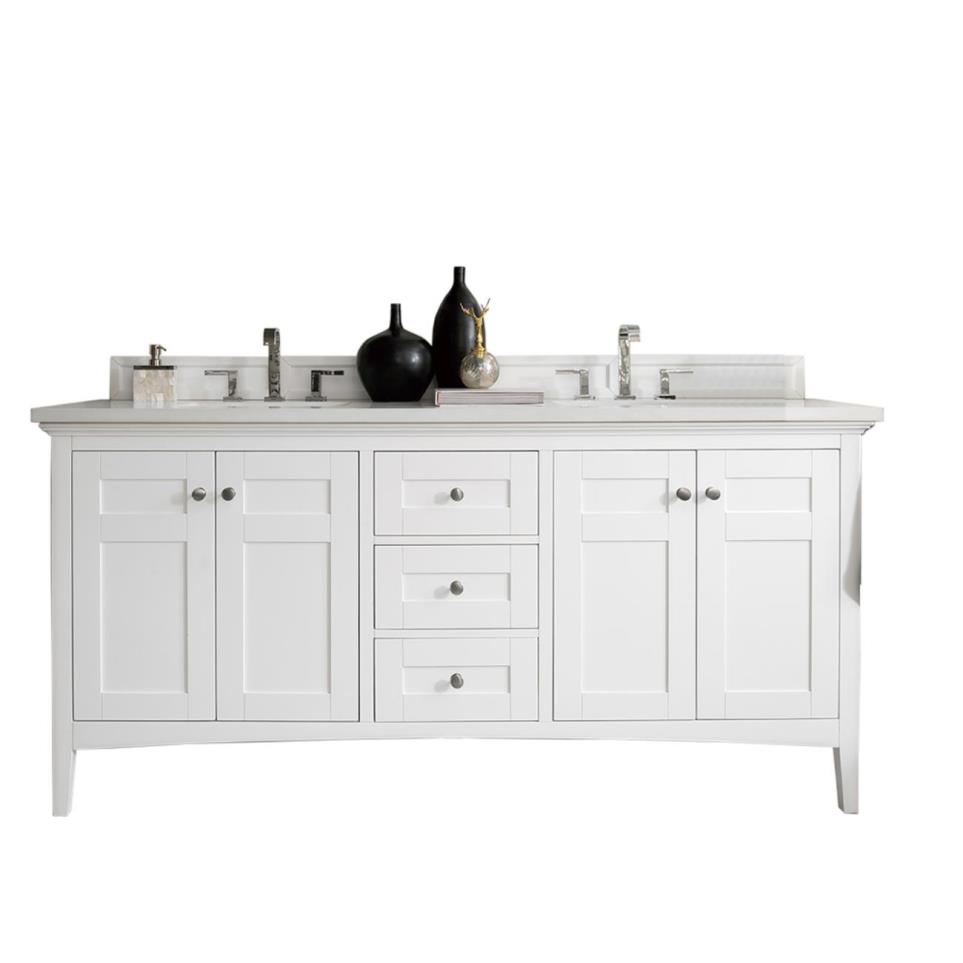 Base with Sink Top Bright White White Vanities