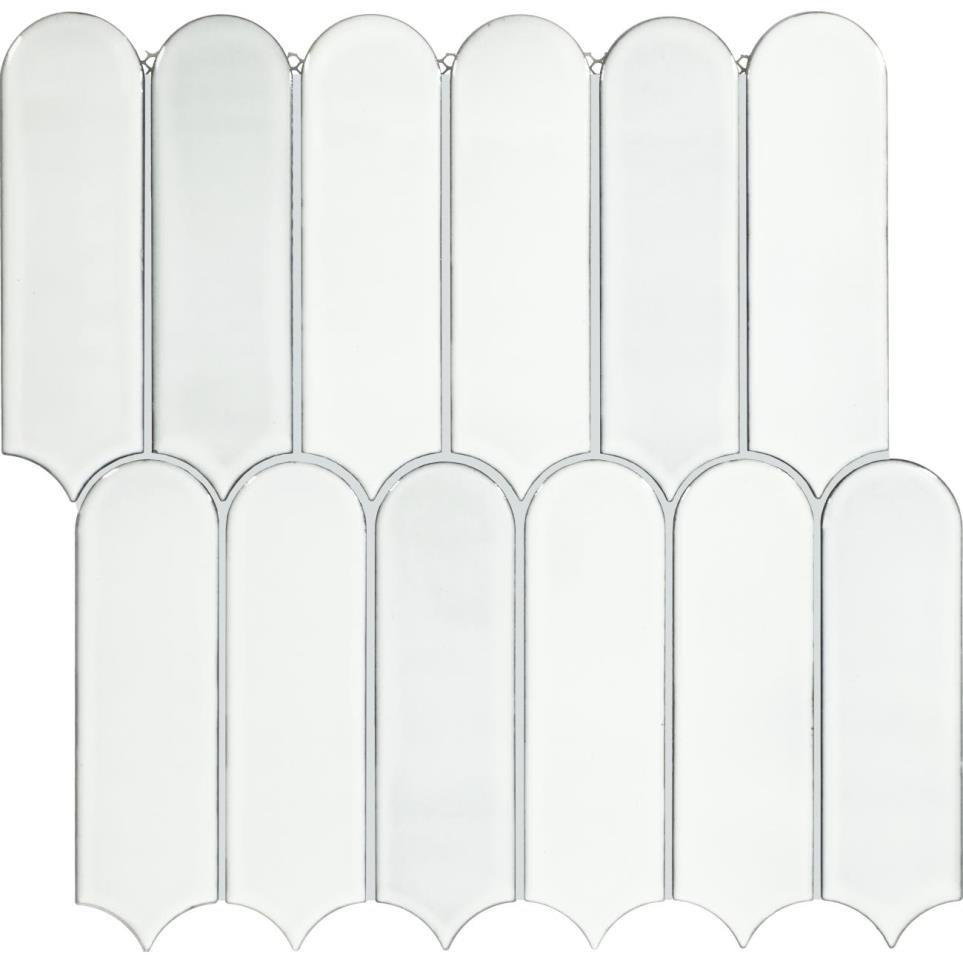 Mosaic Fossil Glossy White Tile