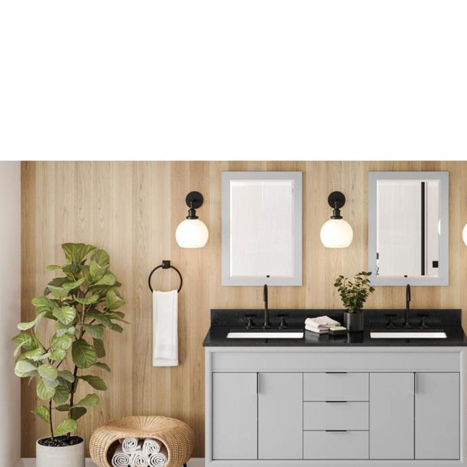 Base with Sink Top Grey Grey / Black Vanities