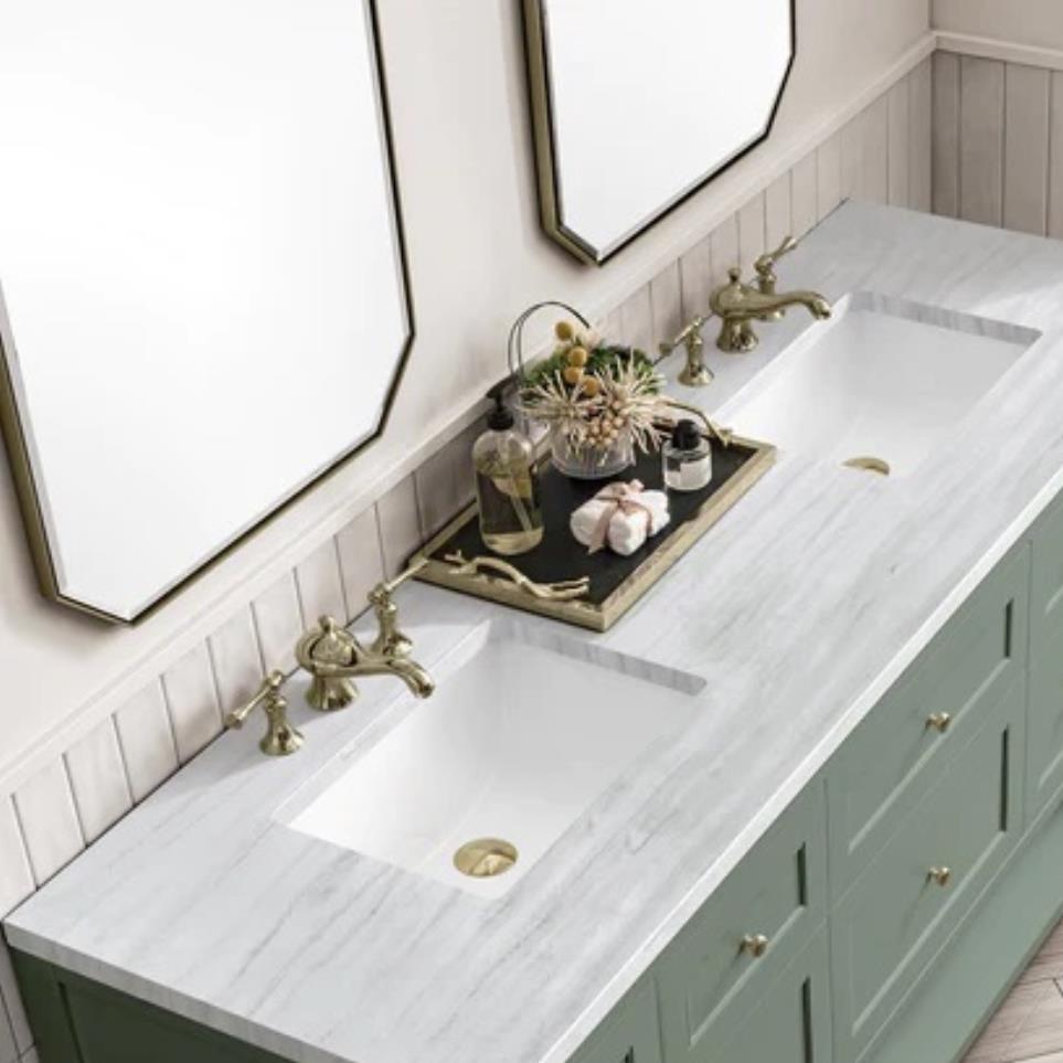 Base with Sink Top Smokey Celadon Green Vanities