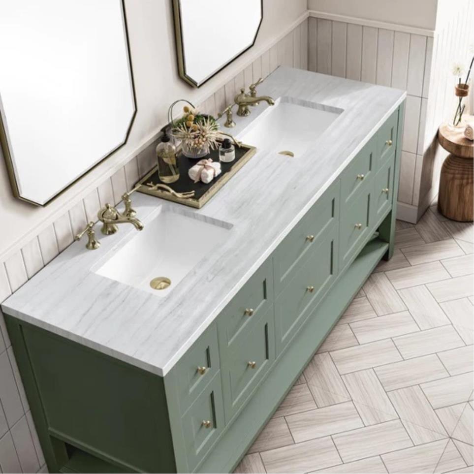 Base with Sink Top Smokey Celadon Green Vanities