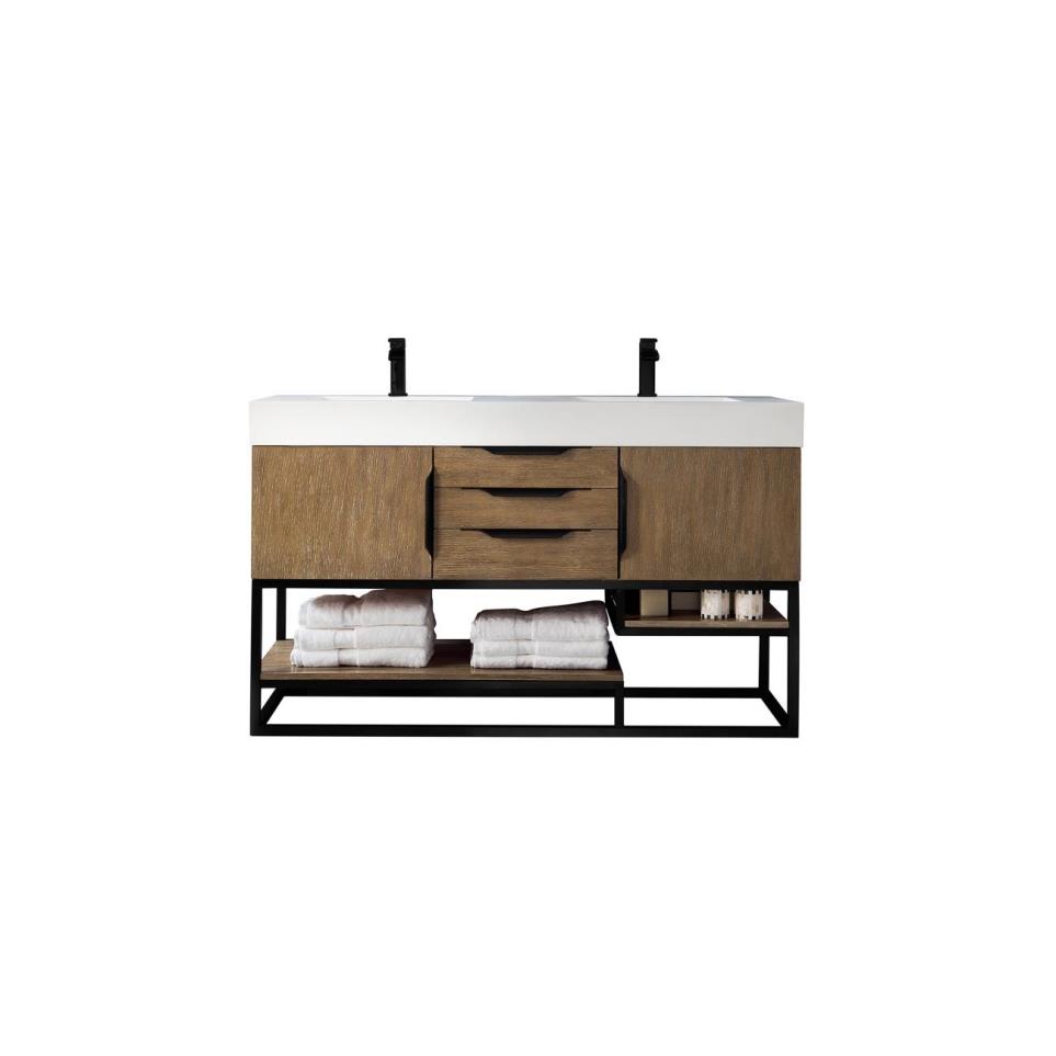 Base with Sink Top Latte Oak Light Finish Vanities