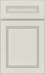 5 Piece Icy Avalanche With Grey Stone Detail Glaze - Paint 5 Piece Cabinets