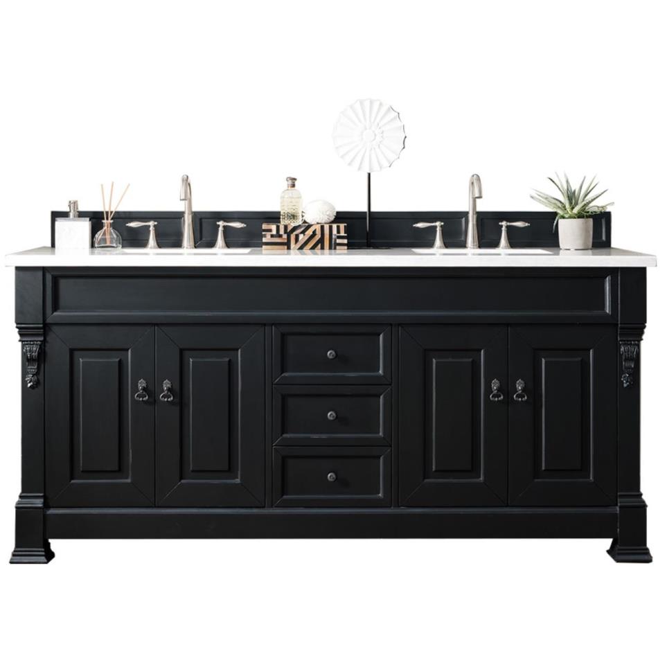 Base with Sink Top Antique Black Dark Finish Vanities