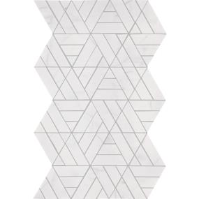 Mosaic Saran White Polished Gray Tile