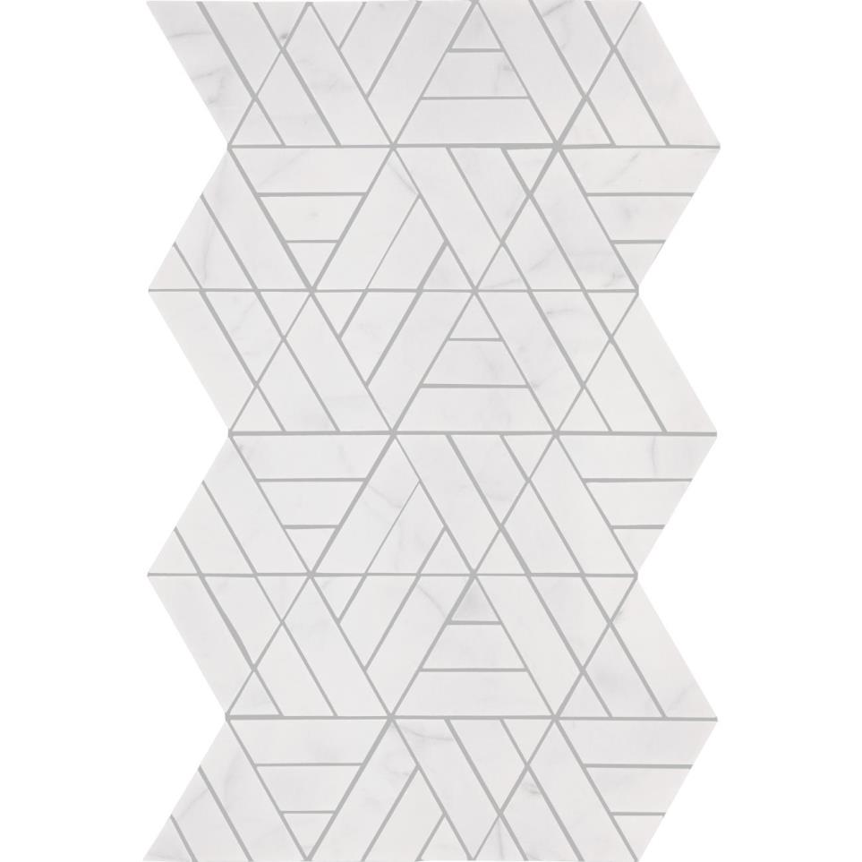 Mosaic Saran White Polished Gray Tile
