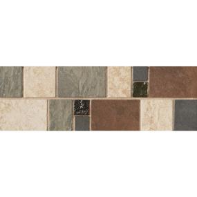 Decoratives and Medallions Beige / Red/ Green / Black Matte Brown Tile