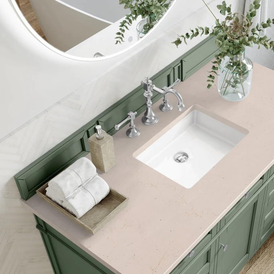 Base with Sink Top Smokey Celadon Green Vanities