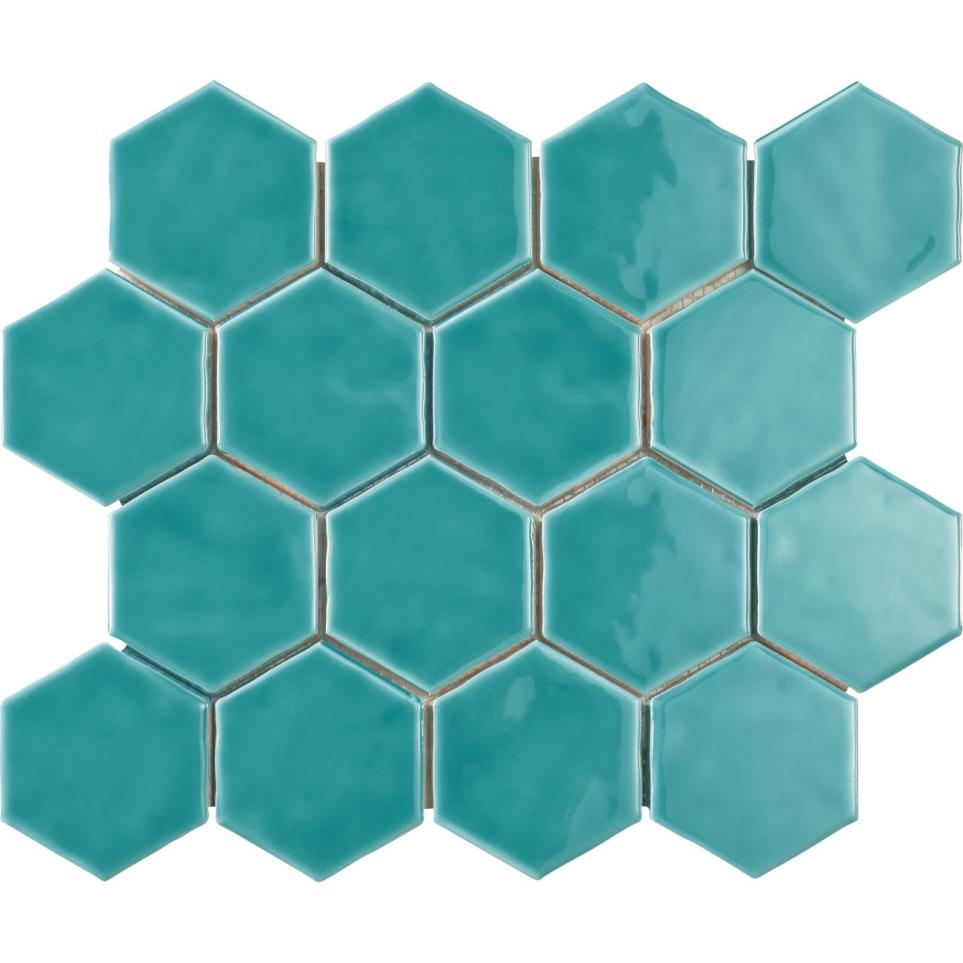 Mosaic Wave Glossy Blue Tile