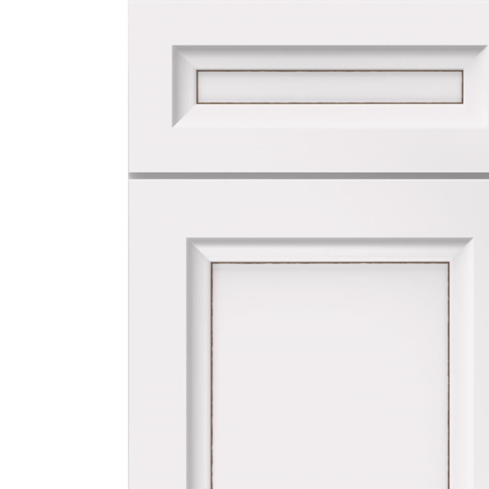 5 Piece White With Toasted Almond Detail Glaze - Paint 5 Piece Cabinets