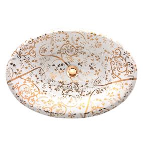 Bath White/Gold  Bathroom Sinks