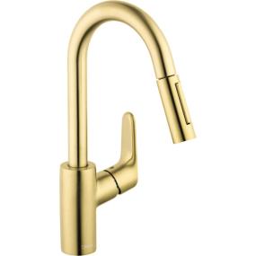 Kitchen Brushed Gold Optic Brass / Gold Faucets
