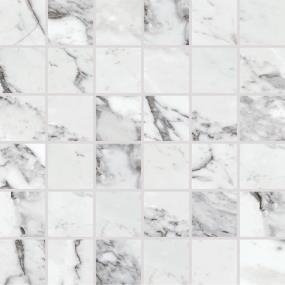 Mosaic Pearl Arabesque Matte White Tile