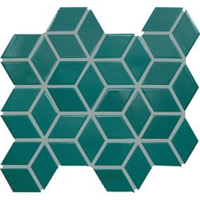 Mosaic Peacock Glossy Green Tile