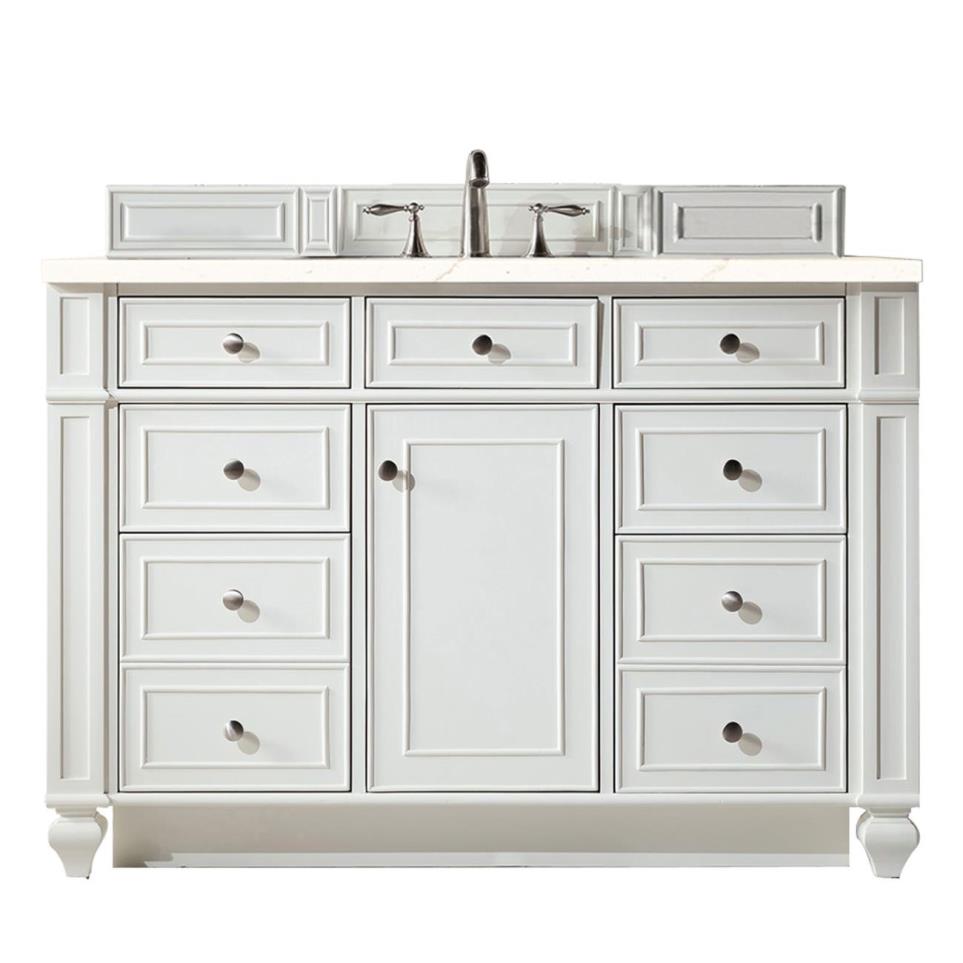 Base with Sink Top Bright White White Vanities