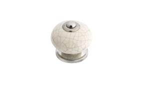 Knob Crackle Almond Nickel Hardware