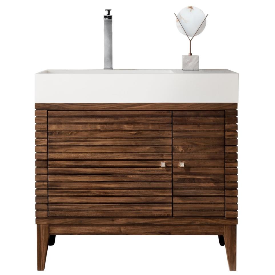 Base with Sink Top Whitewashed Walnut Light Finish Vanities
