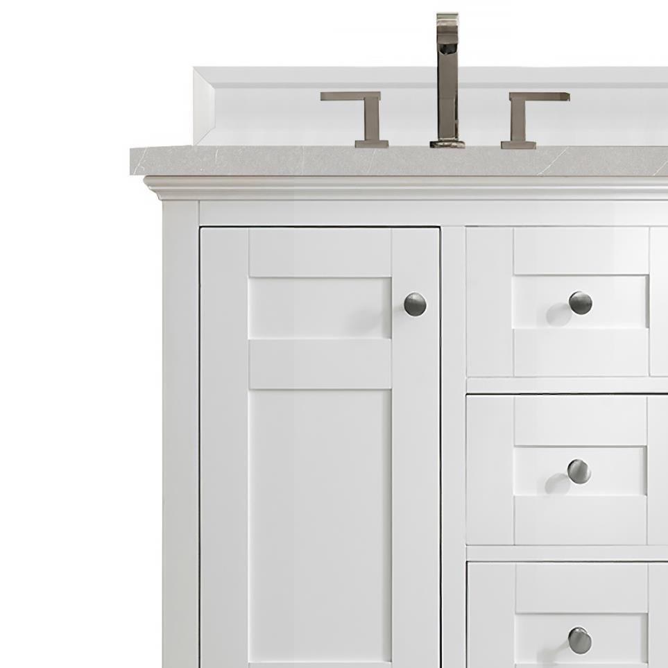 Base with Sink Top Bright White White Vanities