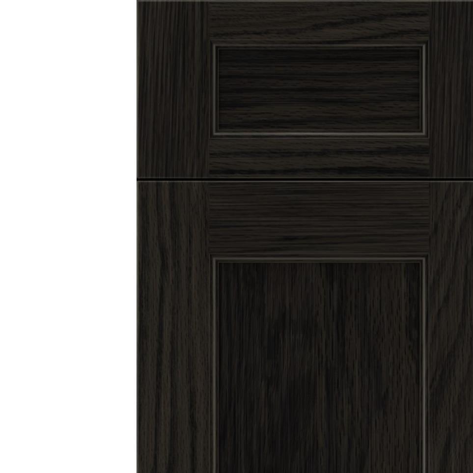 5 Piece Weathered Slate Dark Finish 5 Piece Cabinets