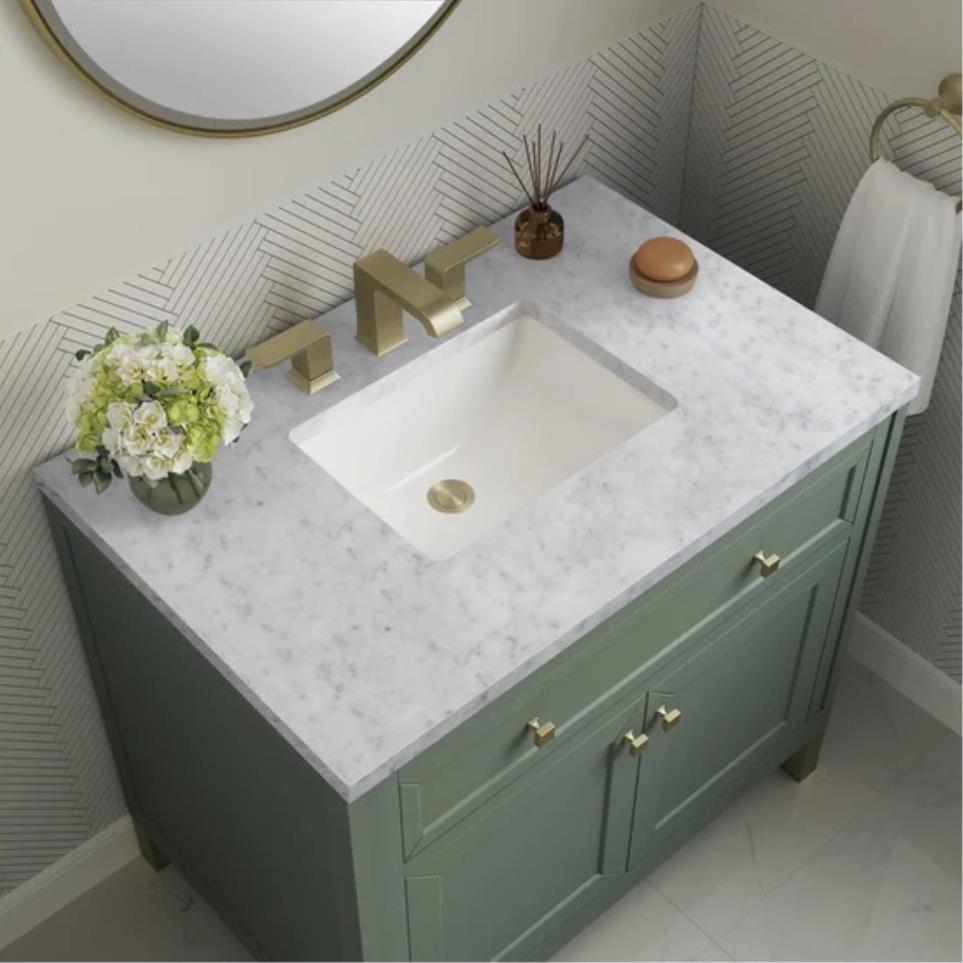 Base with Sink Top Smokey Celadon Green Vanities