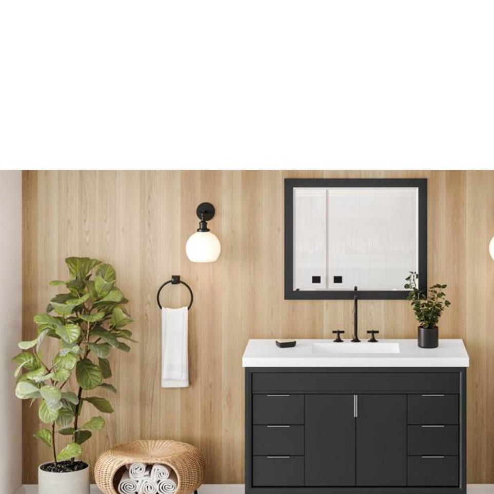 Base with Sink Top Black Grey / Black Vanities