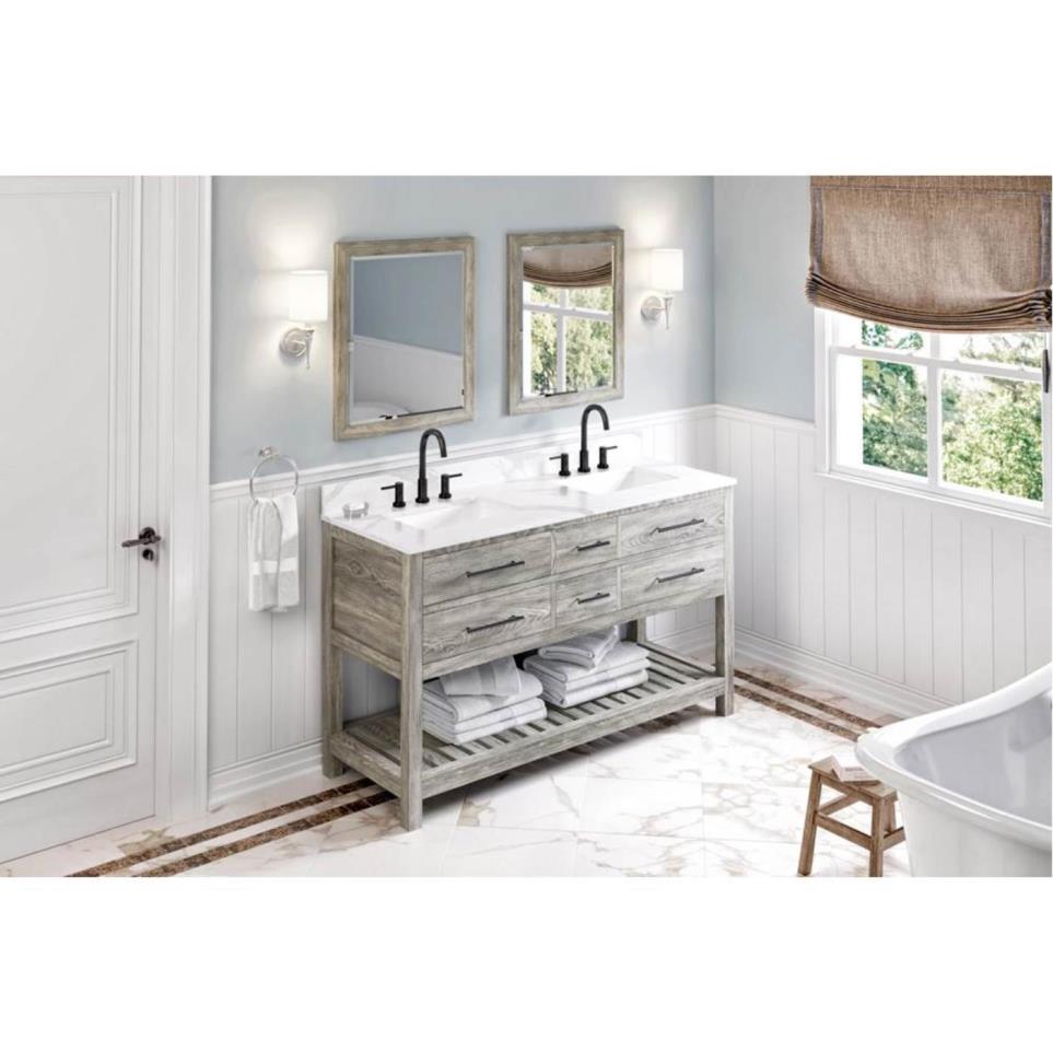 Base with Sink Top Weathered Grey Grey / Black Vanities