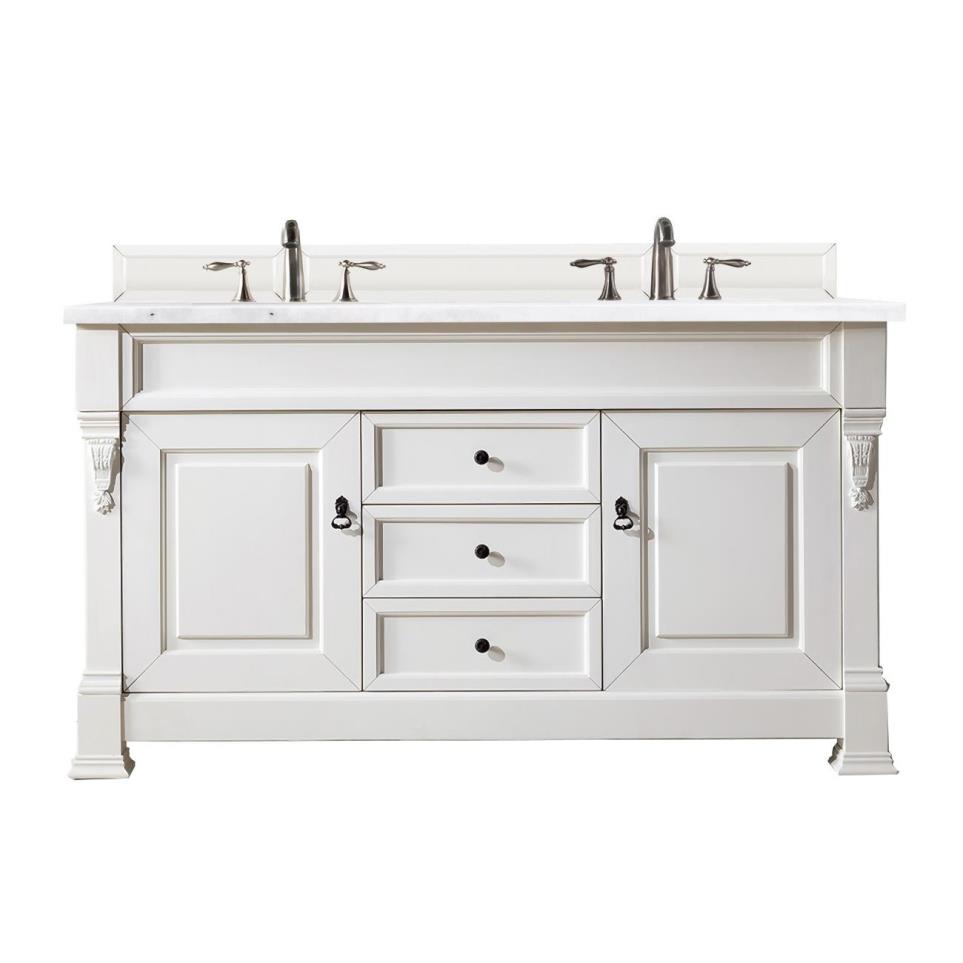 Base with Sink Top Bright White White Vanities