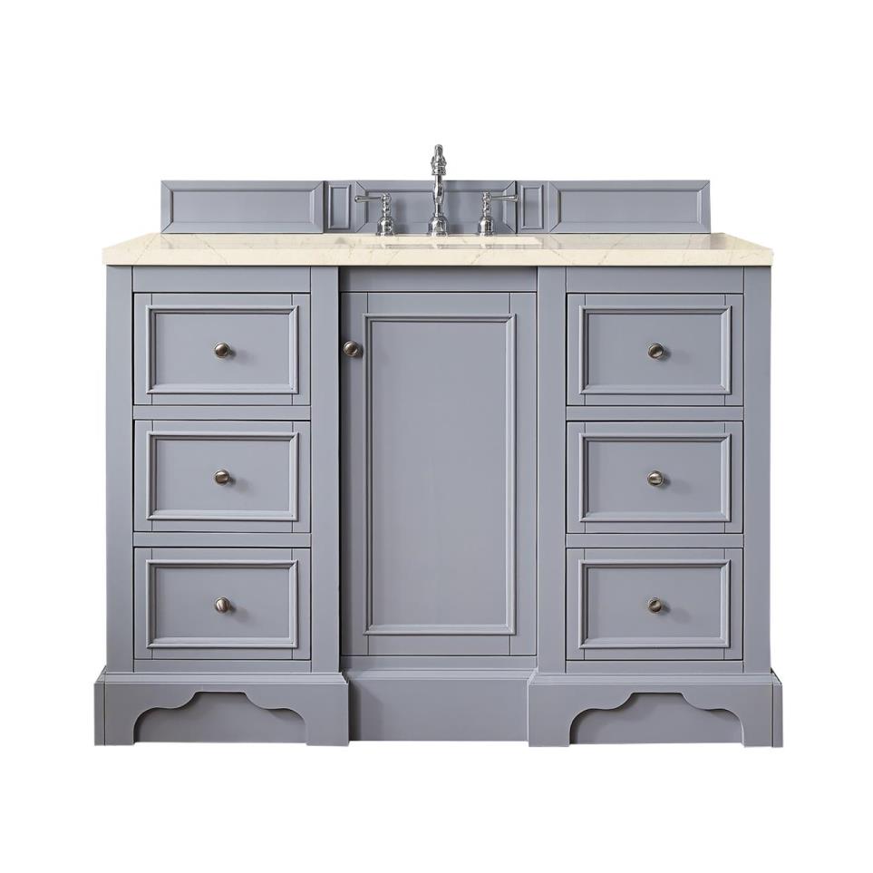 Base with Sink Top Silver Gray Grey / Black Vanities