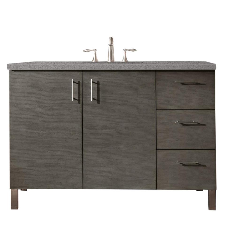 Base with Sink Top Silver Oak Medium Finish Vanities