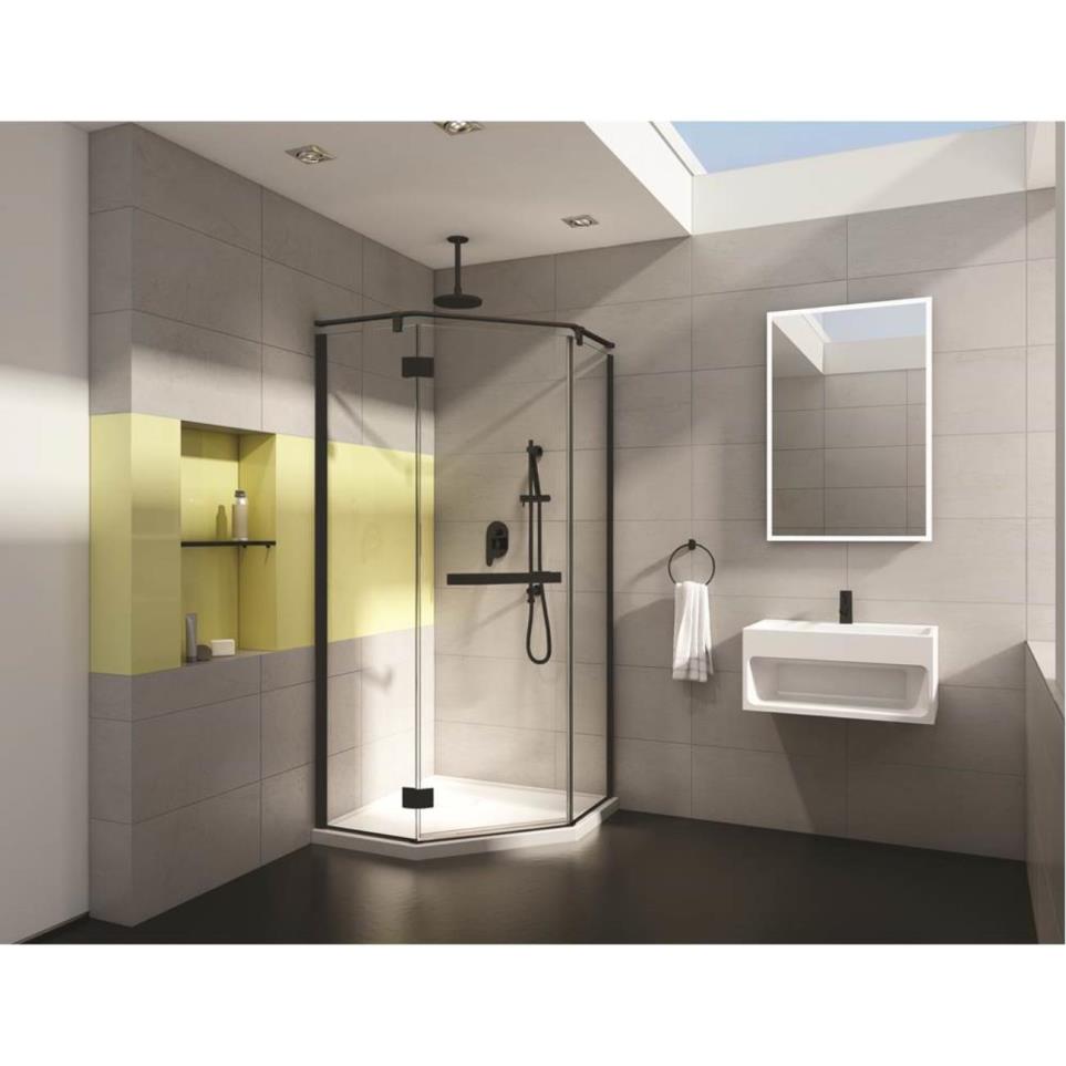 Door Matte Black/Clear Black Showers