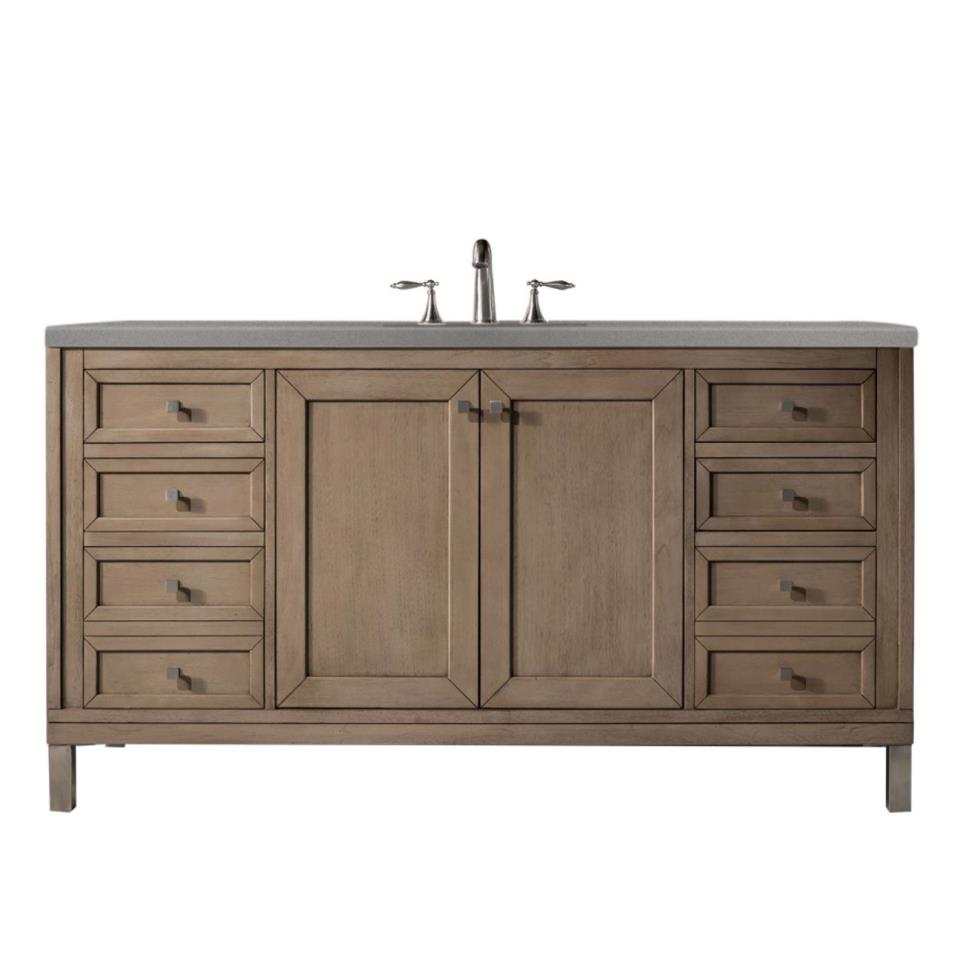 Base with Sink Top White Washed Walnut Light Finish Vanities