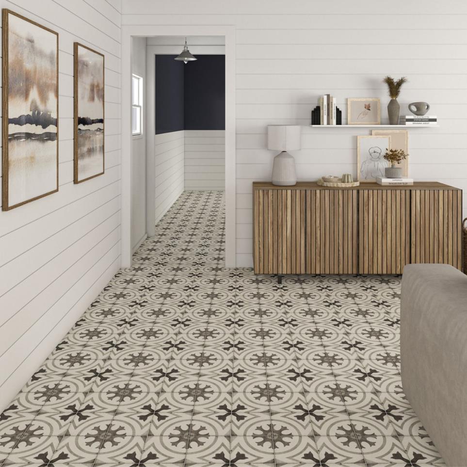 Decoratives and Medallions Cool Circolo Matte Gray Tile