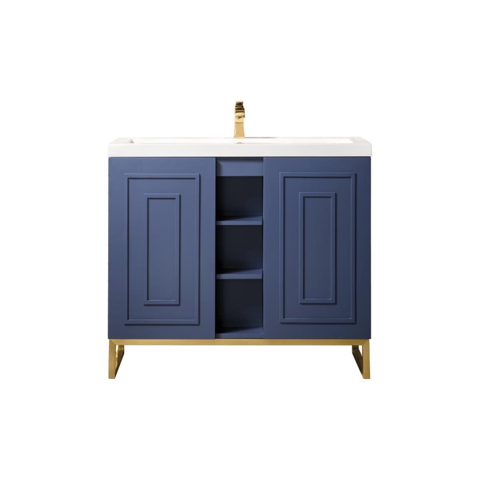 Base with Sink Top Azure Blue Blue / Purple Vanities