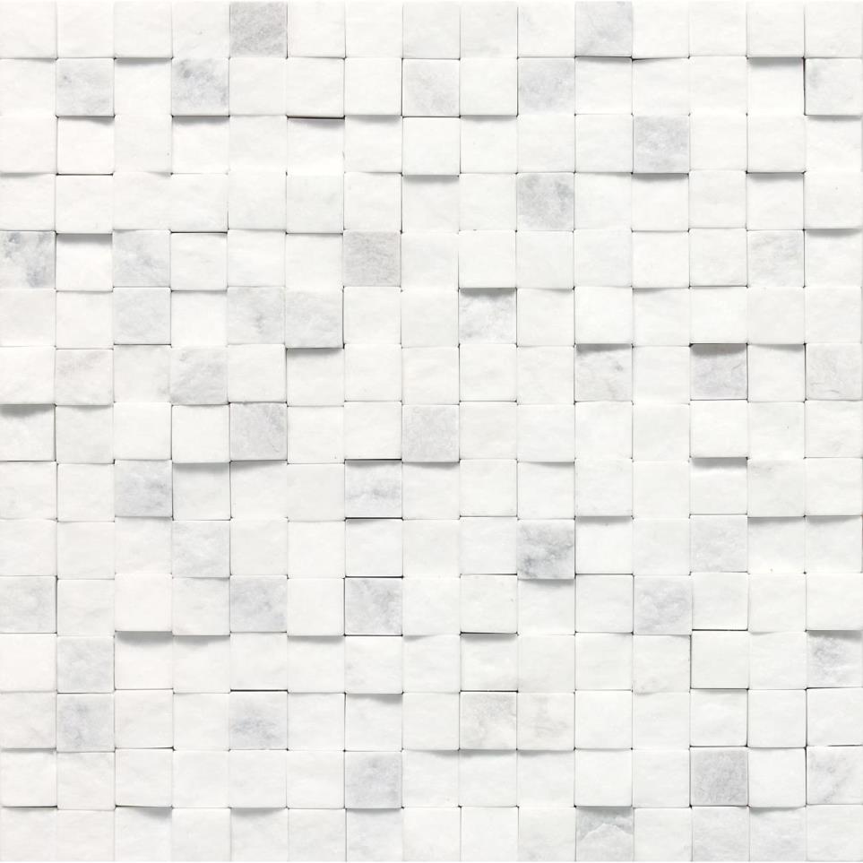 Mosaic Contempo White Split Face White Tile