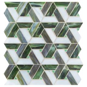 Mosaic Enchanted Green Glass Green Tile