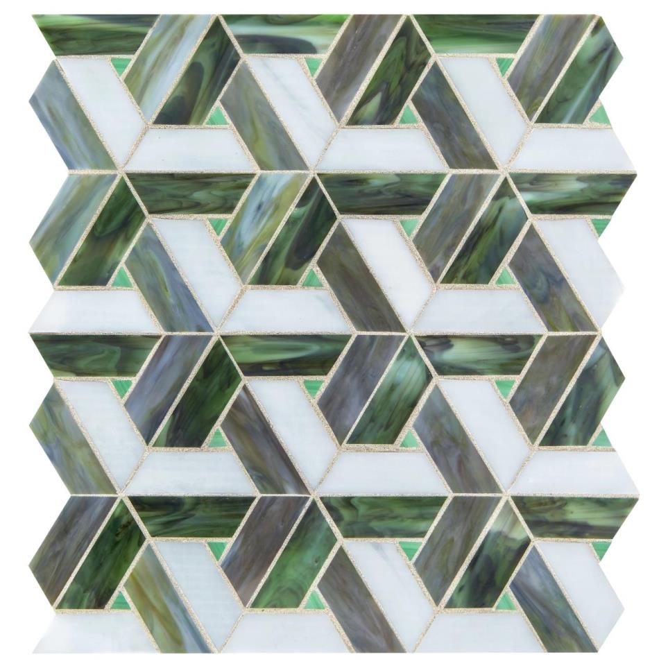 Mosaic Enchanted Green Glass Green Tile