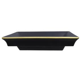 Bath Mtte Black With Brushed Gold Band  Bathroom Sinks