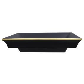 Bath Mtte Black With Brushed Gold Band  Bathroom Sinks
