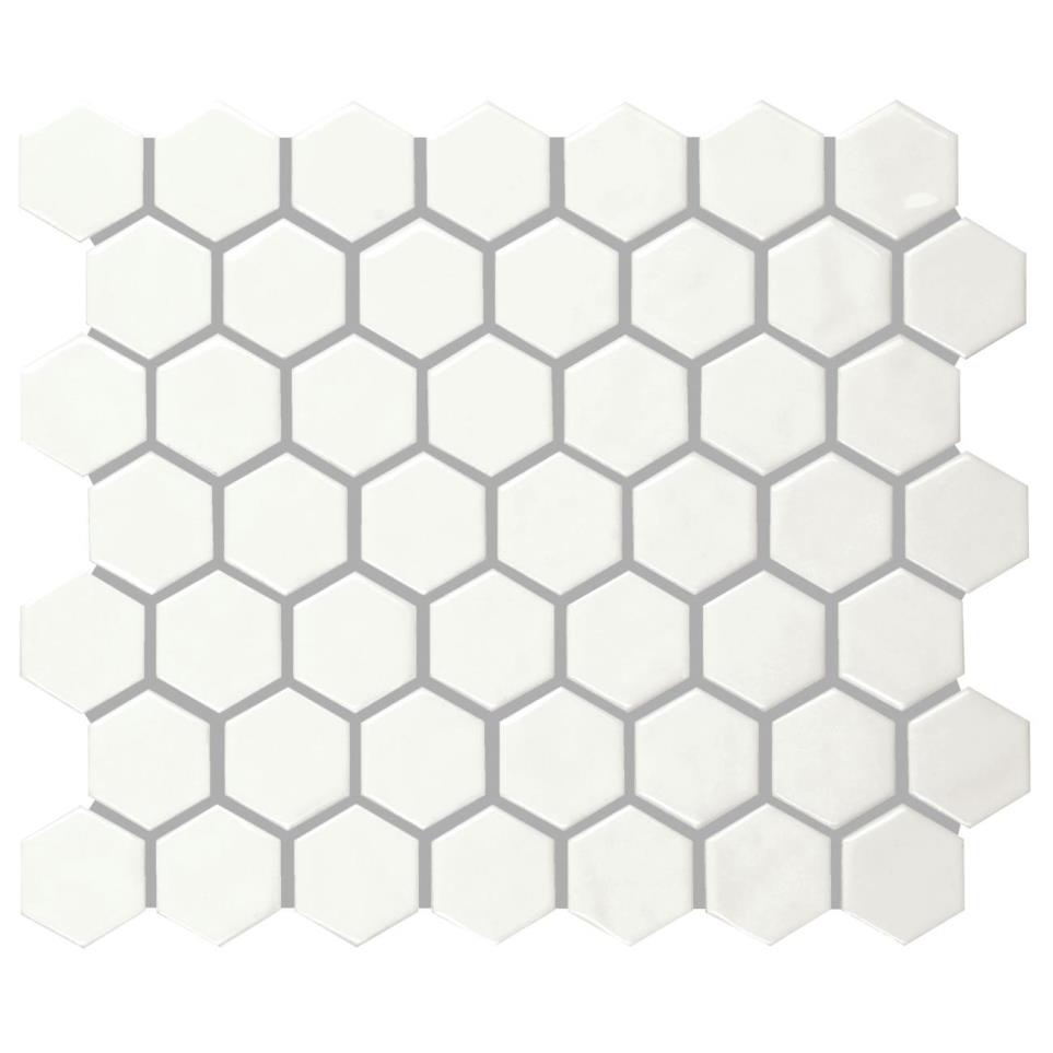 Mosaic Elegant White Glossy White Tile