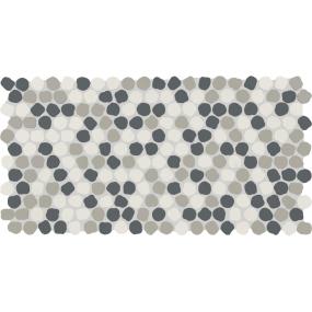 Mosaic White Rock Blend  Matte White Tile