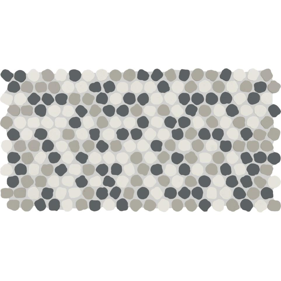 Mosaic White Rock Blend  Matte White Tile