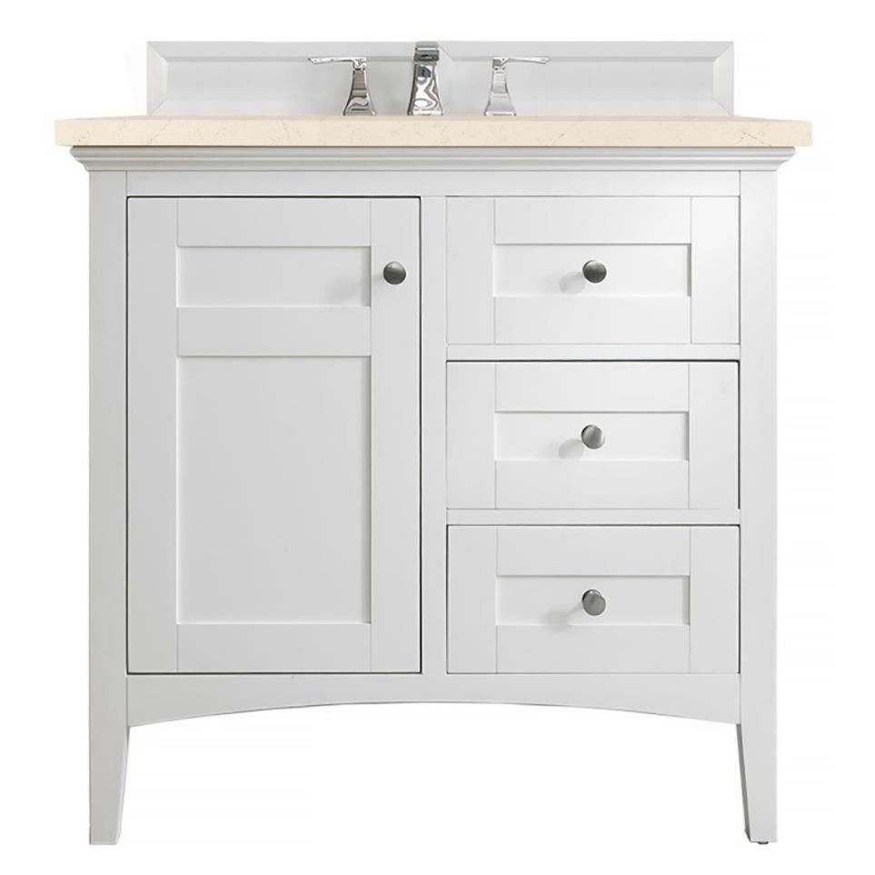 Base with Sink Top Bright White White Vanities