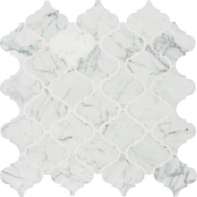 Mosaic Carrara White Polished White Tile