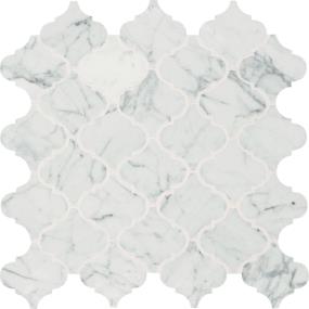 Mosaic Carrara White Polished White Tile