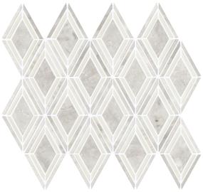 Mosaic Argyle Blend White Polished White Tile