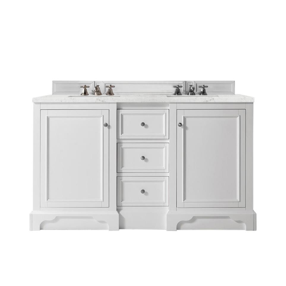 Base with Sink Top Bright White White Vanities